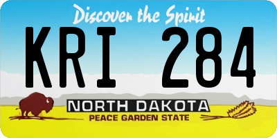 ND license plate KRI284