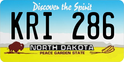 ND license plate KRI286