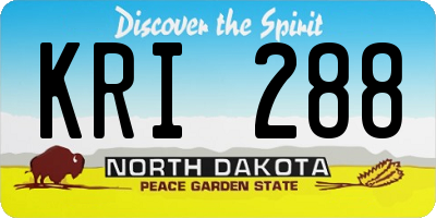 ND license plate KRI288