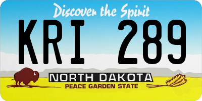 ND license plate KRI289