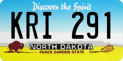 ND license plate KRI291