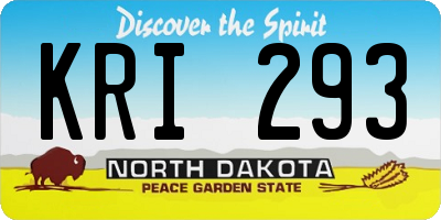 ND license plate KRI293