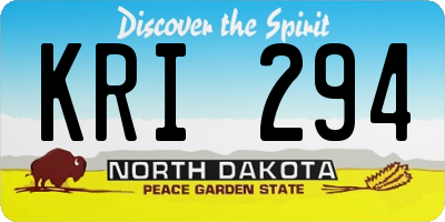 ND license plate KRI294