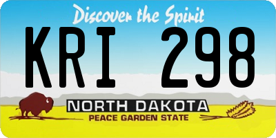 ND license plate KRI298