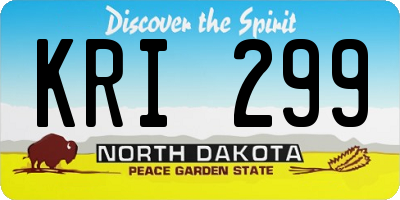 ND license plate KRI299