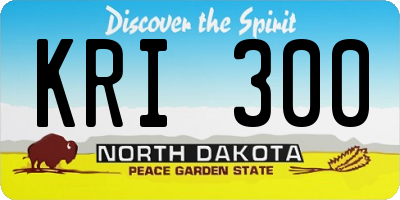 ND license plate KRI300