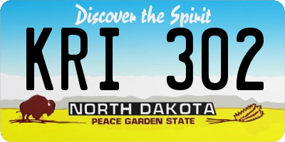 ND license plate KRI302