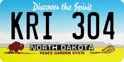 ND license plate KRI304