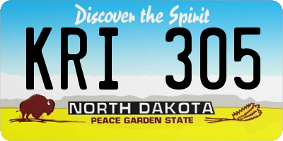 ND license plate KRI305