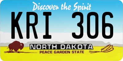 ND license plate KRI306