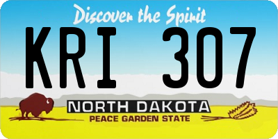 ND license plate KRI307