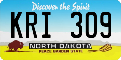 ND license plate KRI309