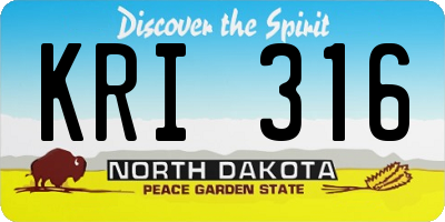 ND license plate KRI316