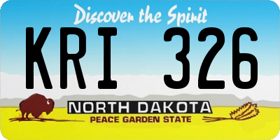 ND license plate KRI326