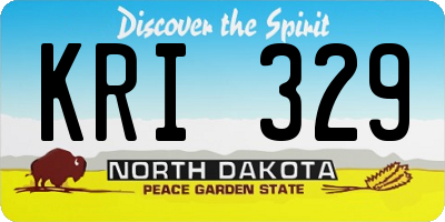 ND license plate KRI329