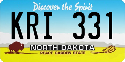 ND license plate KRI331