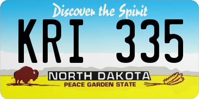 ND license plate KRI335
