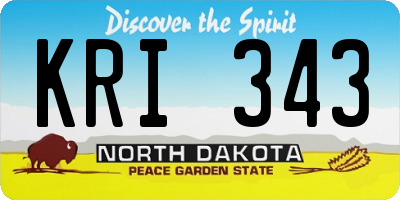 ND license plate KRI343