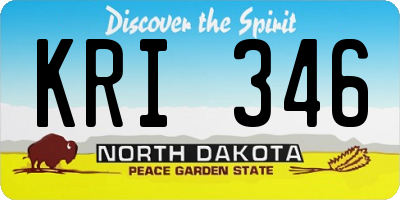 ND license plate KRI346