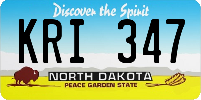 ND license plate KRI347
