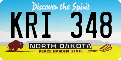 ND license plate KRI348