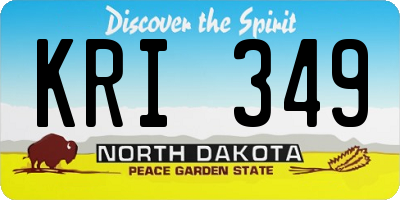ND license plate KRI349