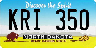 ND license plate KRI350