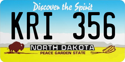 ND license plate KRI356