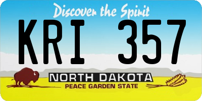 ND license plate KRI357