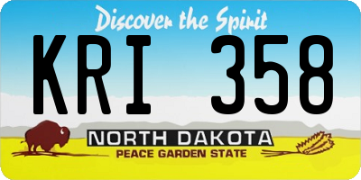 ND license plate KRI358