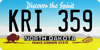 ND license plate KRI359