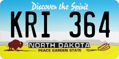ND license plate KRI364
