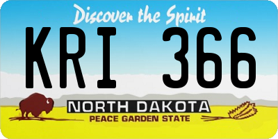 ND license plate KRI366