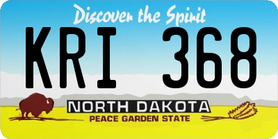 ND license plate KRI368