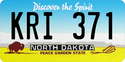 ND license plate KRI371
