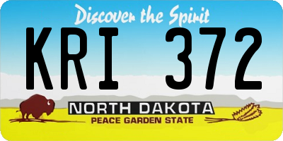 ND license plate KRI372