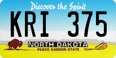 ND license plate KRI375