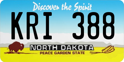 ND license plate KRI388