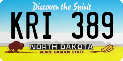 ND license plate KRI389