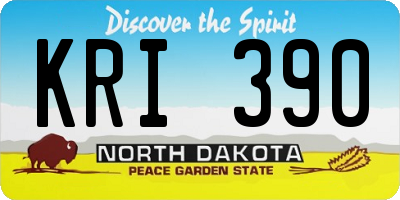 ND license plate KRI390