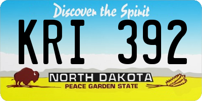 ND license plate KRI392
