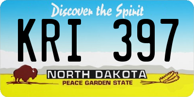 ND license plate KRI397