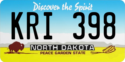 ND license plate KRI398
