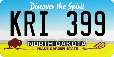 ND license plate KRI399
