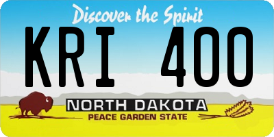 ND license plate KRI400