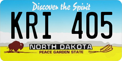 ND license plate KRI405