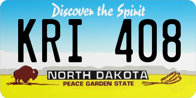 ND license plate KRI408