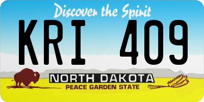 ND license plate KRI409