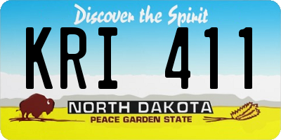 ND license plate KRI411