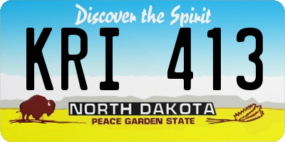 ND license plate KRI413